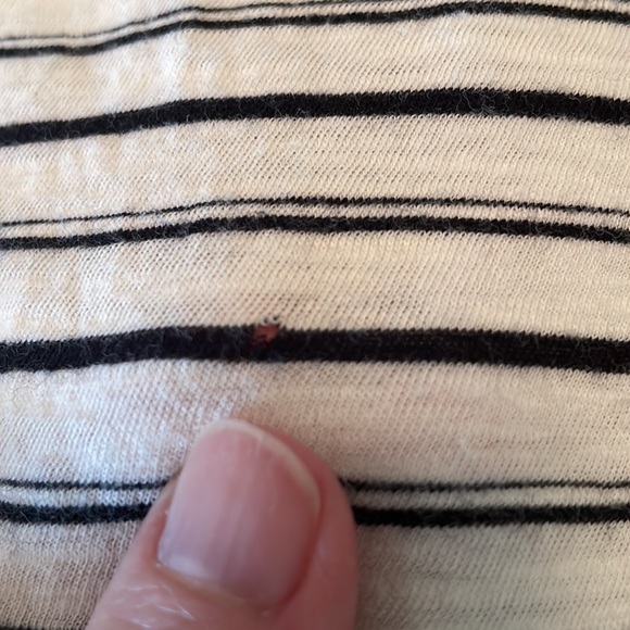 Madewell Ivory with Black Stripes 100% Cotton "This or That" Tee - Size Medium - Picture 13 of 13